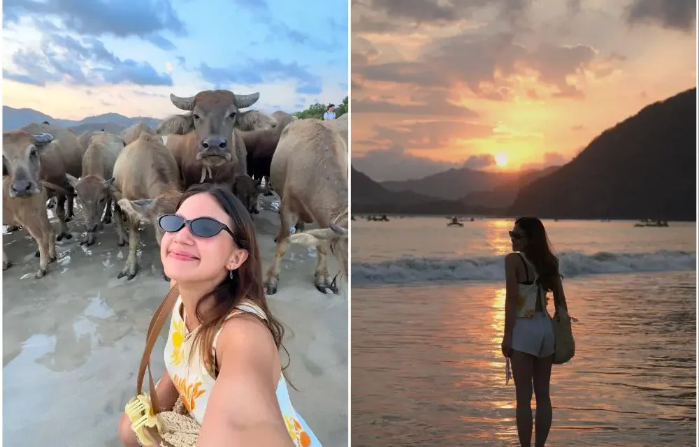 Bella Graceva Liburan Di Pantai Selong Belanak, Tampil Cantik