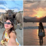 Bella Graceva Liburan Di Pantai Selong Belanak, Tampil Cantik