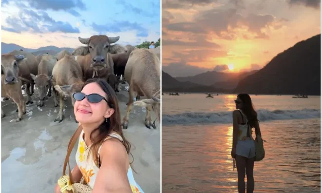 Bella Graceva Liburan Di Pantai Selong Belanak, Tampil Cantik